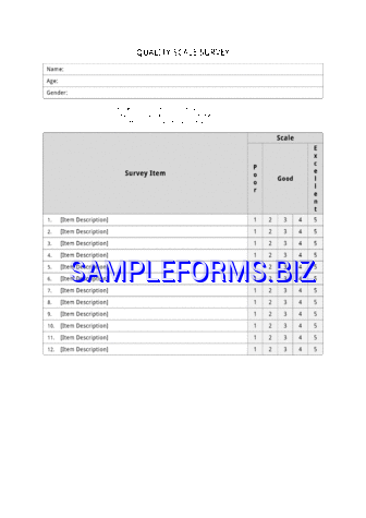 Quality Scale Survey Template dotx pdf free